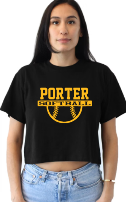 Porter Softball Diamond Crop Tee Customization Available