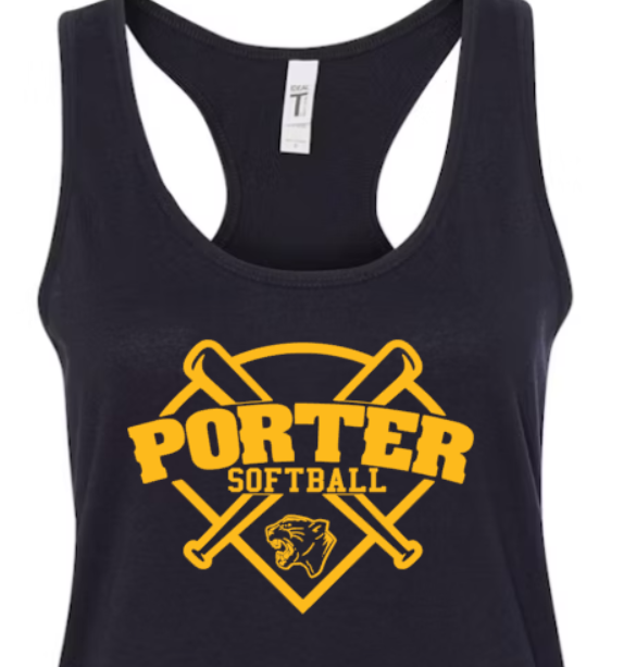 Porter Softball Diamond Racerback NL fitted ladies tank