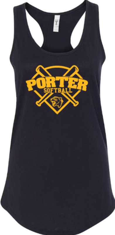 Porter Softball Diamond Racerback NL fitted ladies tank