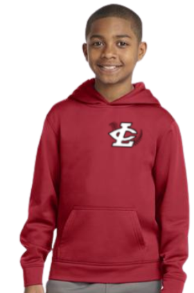 CLLL Youth Sport Tek Hooded Wick Fleece Hooded Sweatshirt RED