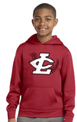 CLLL Youth Sport Tek Hooded Wick Fleece Hooded Sweatshirt RED