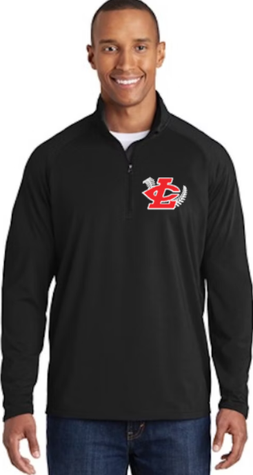 CLLL Tall Sport-Wick Stretch 1/2-Zip Pullover BLACK