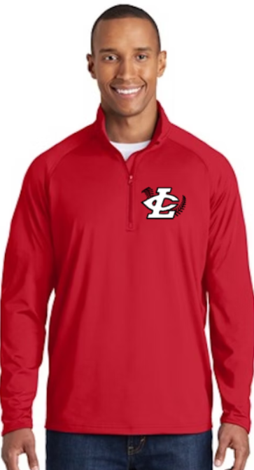 CLLL Tall Sport-Wick Stretch 1/2-Zip Pullover RED