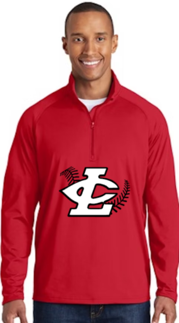 CLLL Tall Sport-Wick Stretch 1/2-Zip Pullover RED