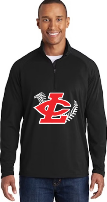 CLLL Tall Sport-Wick Stretch 1/2-Zip Pullover BLACK