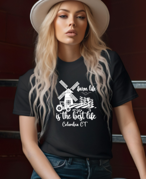 Columbia CT Farm Life Softstyle Gildan Tshirt Adult.  Multiple Colors - Customizable