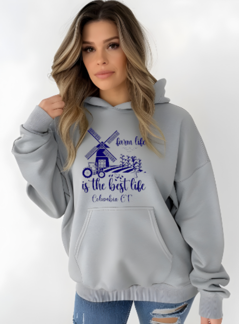 Columbia CT Farm Life Softstyle Gildan Hoodie Adult.  Multiple Colors - Customizable