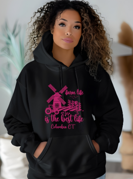 Columbia CT Farm Life Softstyle Gildan Hoodie Adult.  Multiple Colors - Customizable