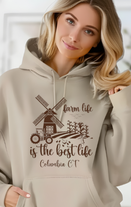 Columbia CT Farm Life Softstyle Gildan Hoodie Adult.  Multiple Colors - Customizable