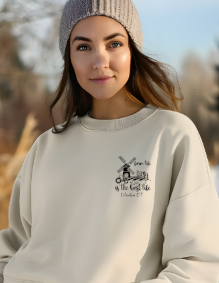 Columbia CT Farm Life Softstyle Gildan Crew Neck Sweatshirt Adult.  Multiple Colors - Customizable