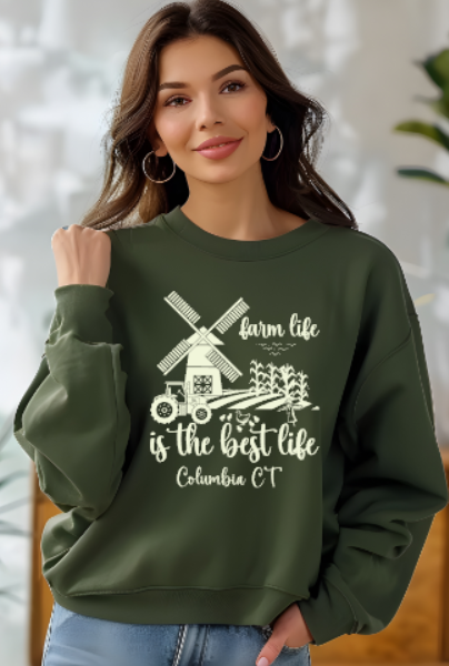 Columbia CT Farm Life Softstyle Gildan Crew Neck Sweatshirt Adult.  Multiple Colors - Customizable