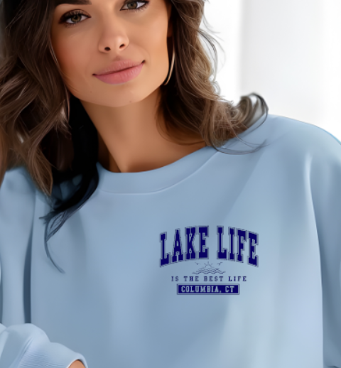 Columbia CT Lake Life Softstyle Gildan Crew Neck Sweatshirt Adult.  Multiple Colors - Customizable