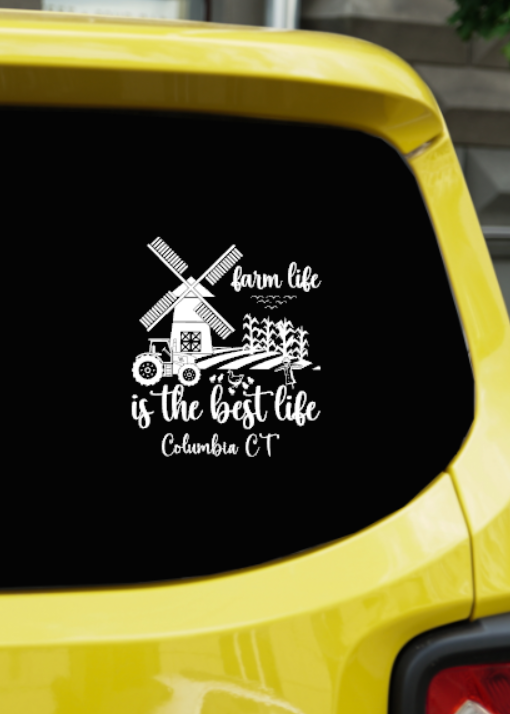 Columbia CT Farm Life Cut Vinyl Decal - Outdoor quality