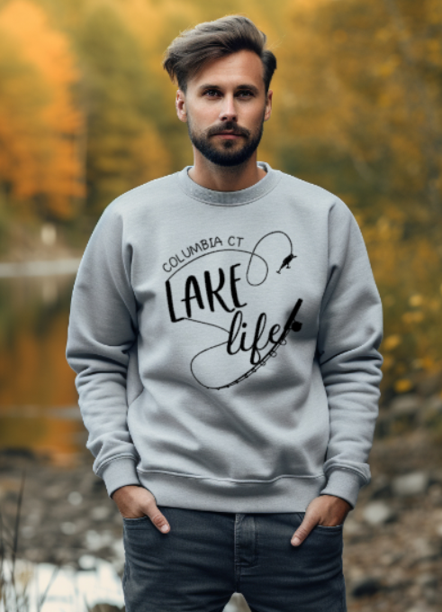 Columbia CT Fishing Softstyle Gildan Crew Neck Sweatshirt Adult.  Multiple Colors - Customizable