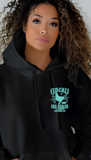 Columbia CT Local Egg Dealer Softstyle Gildan Hoodie Adult.  Multiple Colors - Customizable