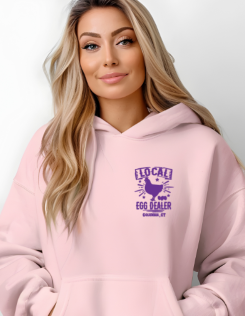 Columbia CT Local Egg Dealer Softstyle Gildan Hoodie Adult.  Multiple Colors - Customizable