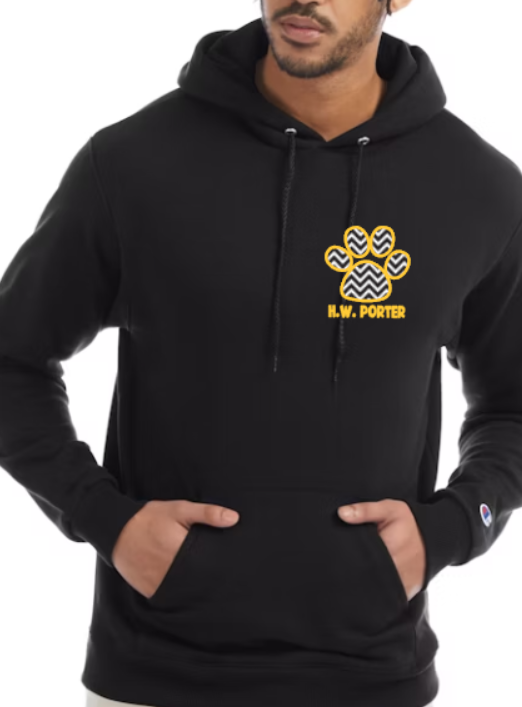 H.W. Porter Chevron Champion Brand Adult Hooded Sweatshirt- Custom Personalization!