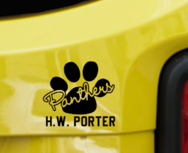 H.W. Porter Cursive Paw UV Printed Decal