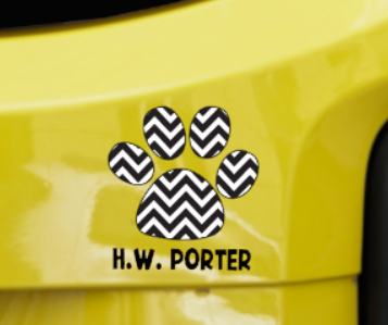 H.W. Porter Chevron UV Printed Decal - choose your colors and sizes!