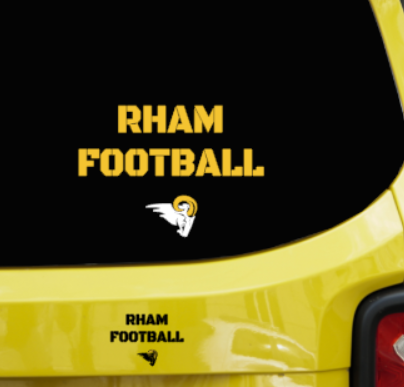 RHAM Football UV Printed Decal - choose your colors and sizes!