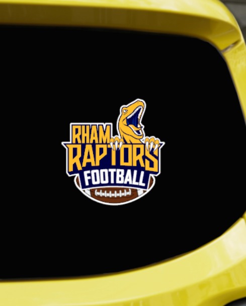RHAM HS Football UV Printed Decal - choose your colors and sizes!