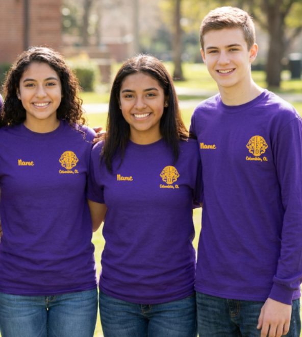 Leo Purple Lions Club  Short or Long Sleeve Tshirts