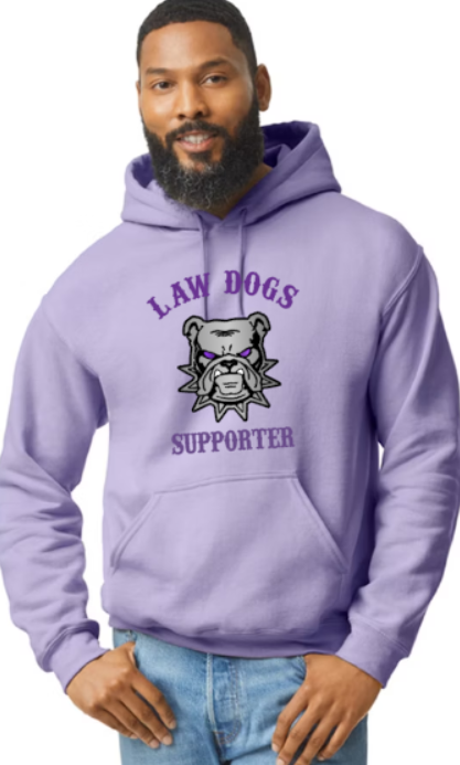 Law Dogs Supporter Softstyle Gildan Hoodie Adult.  Multiple Colors - Customizable - Add back name