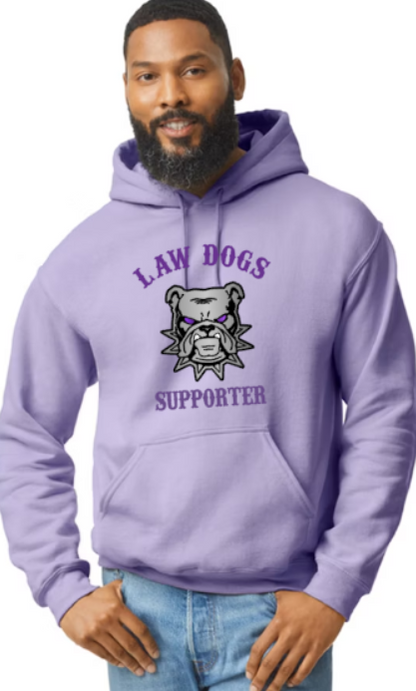 Law Dogs Supporter Gildan Hoodie Adult.  Multiple Colors - Customizable - Add back name