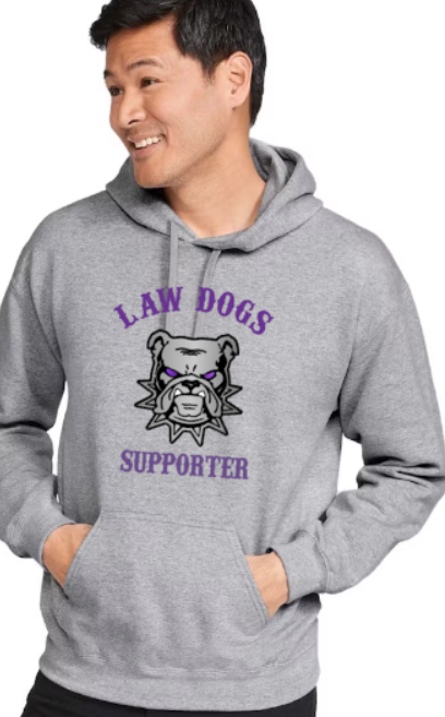 Law Dogs Supporter Gildan Hoodie Adult.  Multiple Colors - Customizable - Add back name