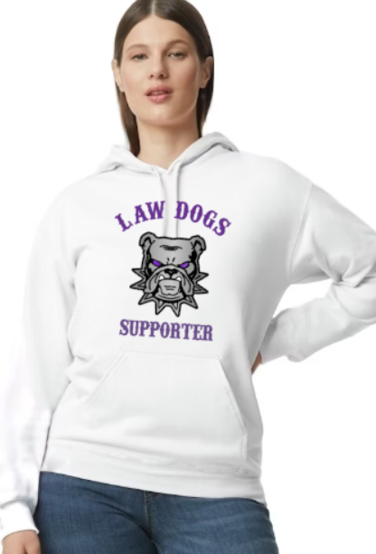 Law Dogs Supporter Softstyle Gildan Hoodie Adult.  Multiple Colors - Customizable - Add back name