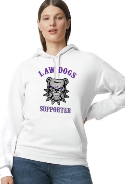 Law Dogs Supporter Gildan Hoodie Adult.  Multiple Colors - Customizable - Add back name