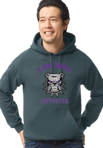 Law Dogs Supporter Softstyle Gildan Hoodie Adult.  Multiple Colors - Customizable - Add back name