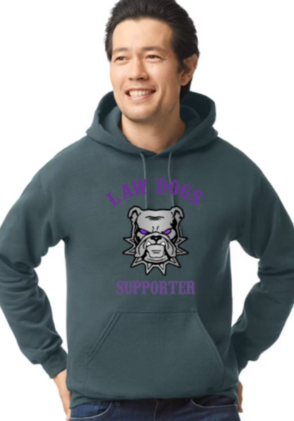 Law Dogs Supporter Gildan Hoodie Adult.  Multiple Colors - Customizable - Add back name