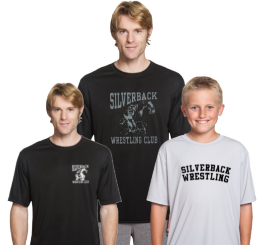 NEW! Silverback Wrestling Club A4 Wicking Polyester Sport Tshirt YOUTH to  ADULT sizes (multiple color choices)