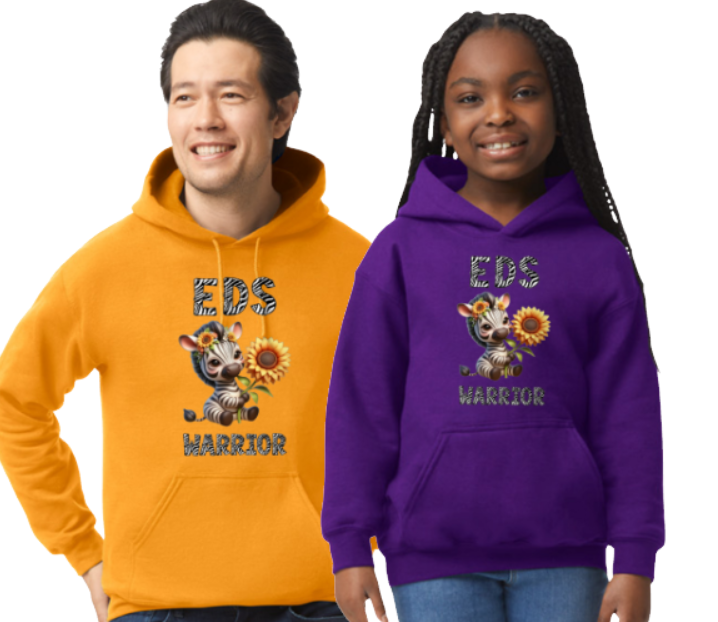 EDS Warrior Zebra with Sunflower Hooded Pullover (YOUTH TO ADULT SIZES) - Customize color and more!