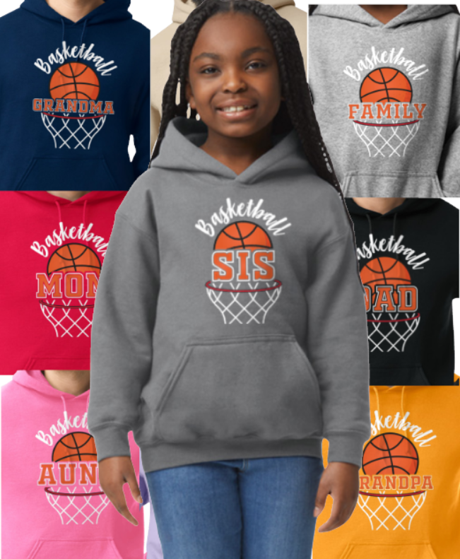 Basketball Family (YOUTH TO ADULT SIZES) - Customize name, color and more!