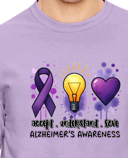 Alzheimer's ACCEPT UNDERSTAND LOVE TShirt Bella+Canvas - Customize yours today!