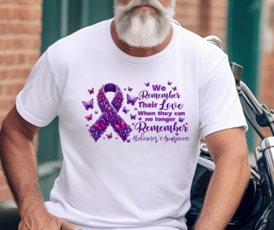 Alzheimer's We remember their love TShirt Bella+Canvas - Customize yours today!