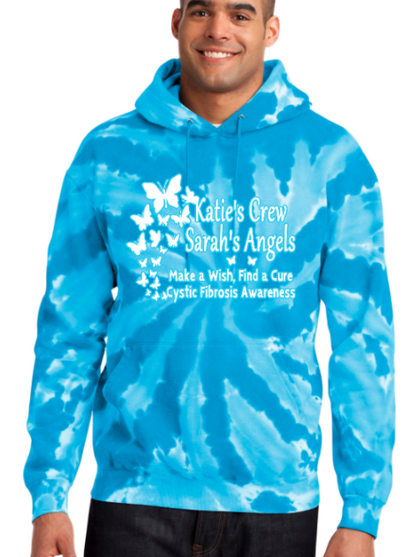 Katie's Crew 2025 Sarah's Angels Tye Dye Hooded Sweatshirt Youth to Adult