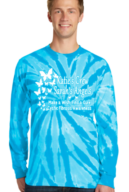 Katie's Crew 2025 Sarah's Angels Tye Dye Long Sleeve tee Youth to Adult