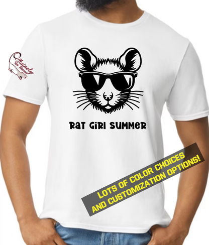 Mainely Rat Rescue Rat Girl Summer Softstyle Gildan Tshirt - Customize yours today!