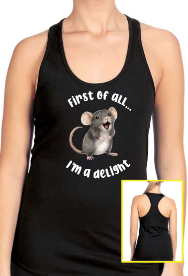 Mainely Rat Rescue Delight Next Level RACERBACK - Customize yours today! Lots of color choices!