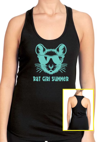 Mainely Rat Rescue Rat Girl Summer Next Level RACERBACK - Customize yours today! Lots of color choices!