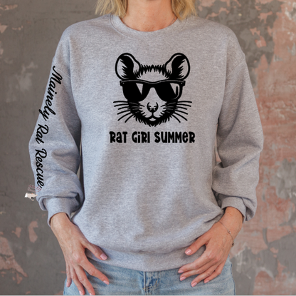 Mainely Rat Rescue Rat Girl Summer Softstyle Gildan Sweatshirt- Customize yours today!