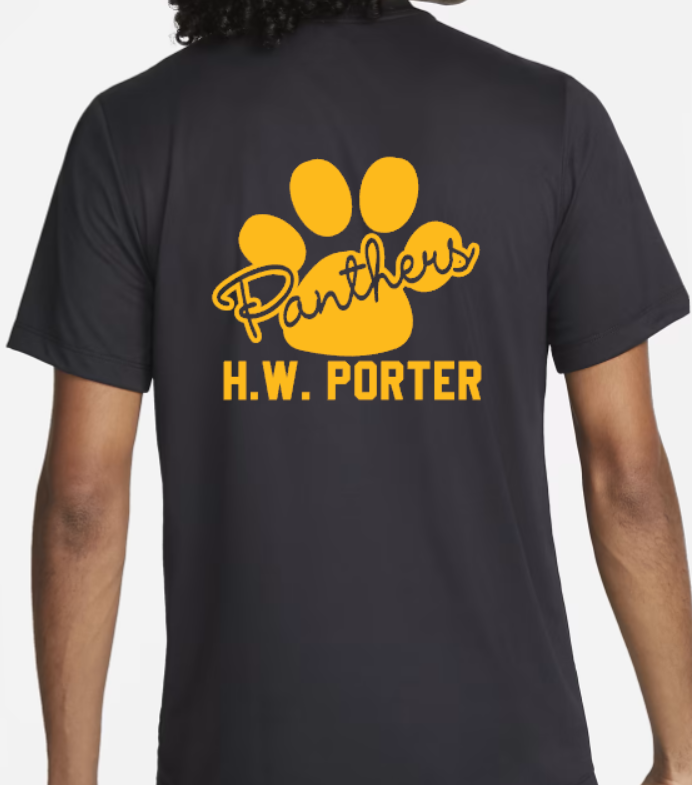 H.W. Porter Cursive Paw Nike Brand Short Sleeve Dri Fit Adult Tshirt- Custom Personalization!