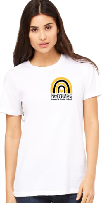 H.W. Porter Rainbow Logo Bella+Canvas Brand Short Sleeve Women's Cut Tshirt - Custom Personalization!