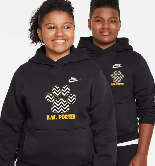 H.W. Porter Chevron Nike Brand YOUTH Club Fleece Hooded Sweatshirt