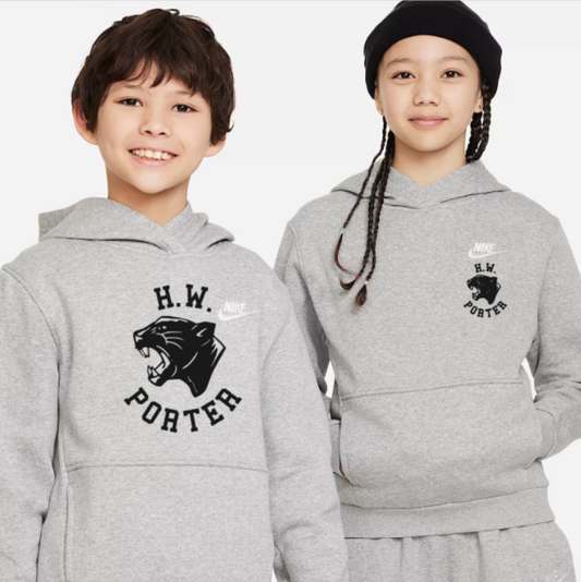 H.W. Porter Panther Nike Brand YOUTH Club Fleece Hooded Sweatshirt