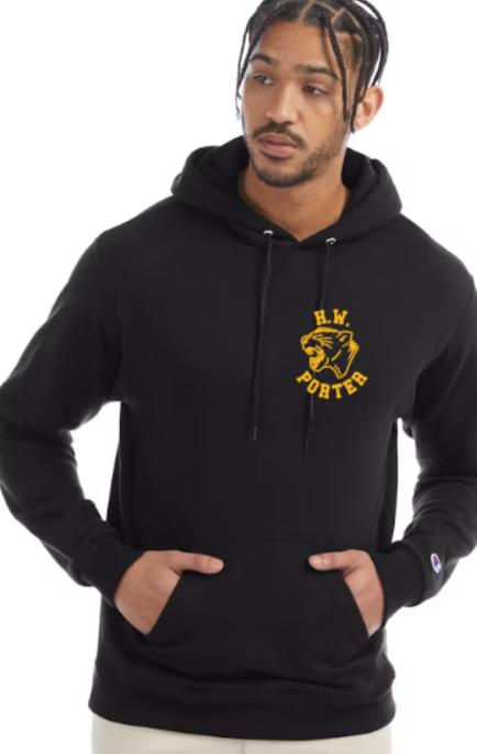 H.W. Porter Panther Logo Champion Brand Adult Hooded Sweatshirt