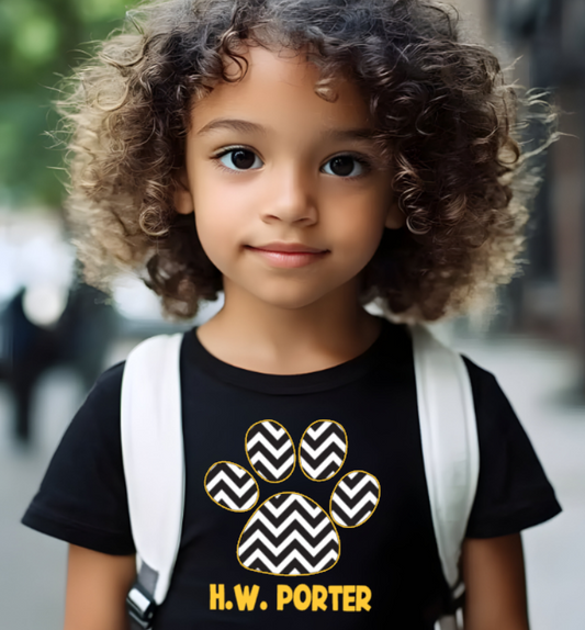 H.W. Porter Chevron YOUTH Gildan Heavy Tshirt- Custom Personalization!